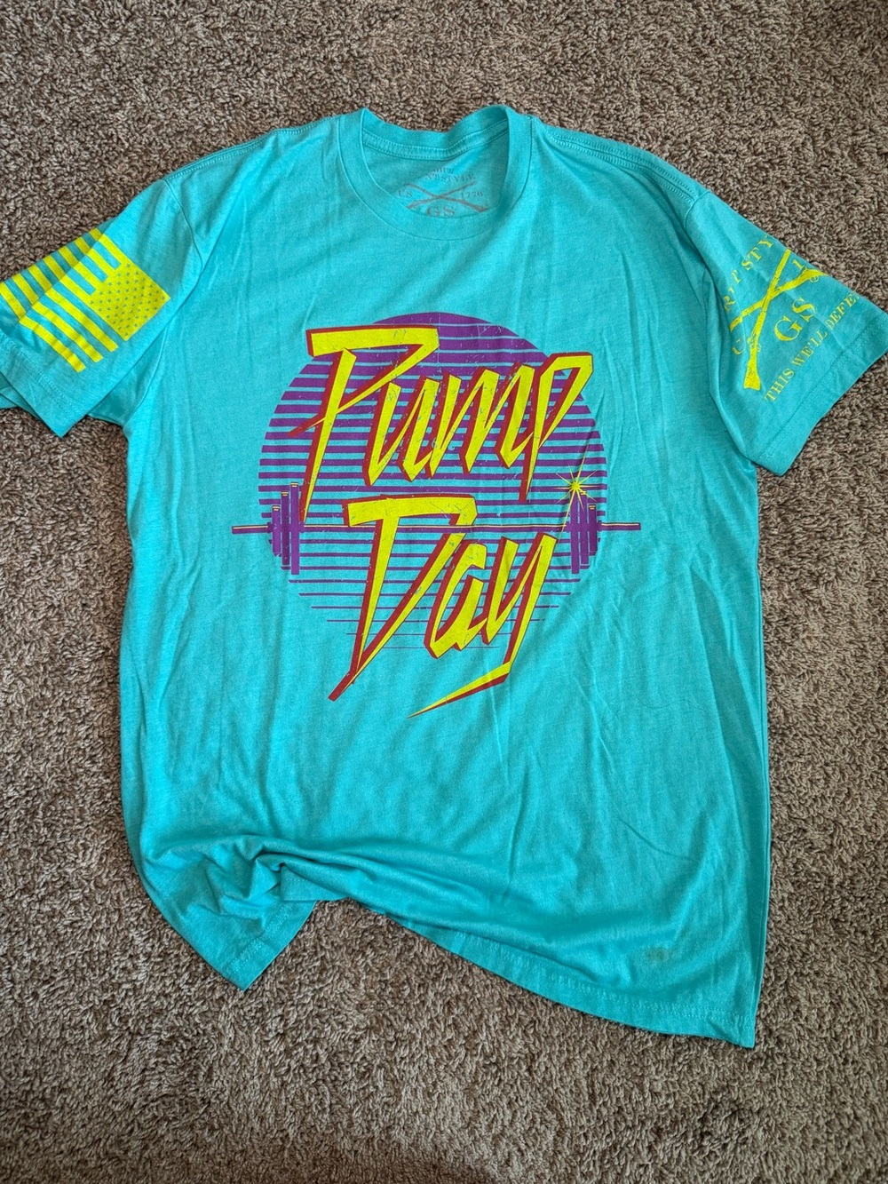 Men’s grunt style Pump Tay Graphic Tee - Turquoise